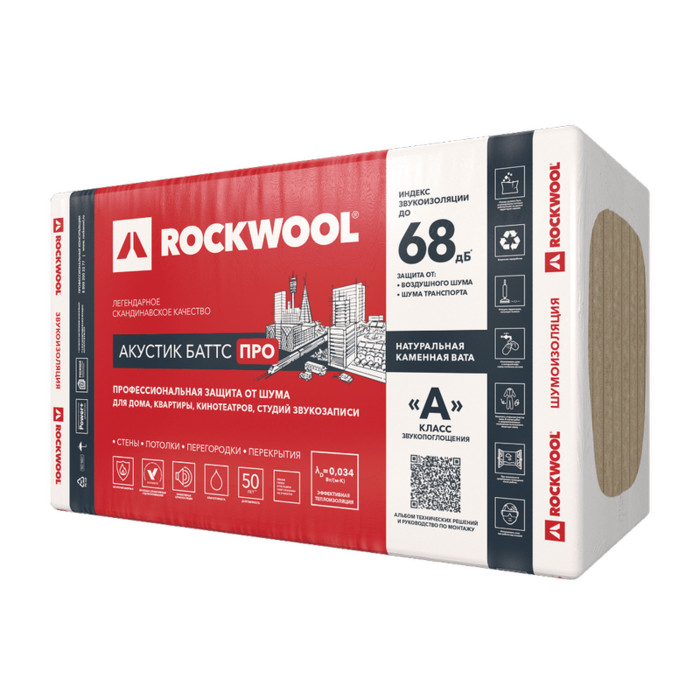 Утеплитель Роквул Акустик Баттс ПРО 200х600х1000